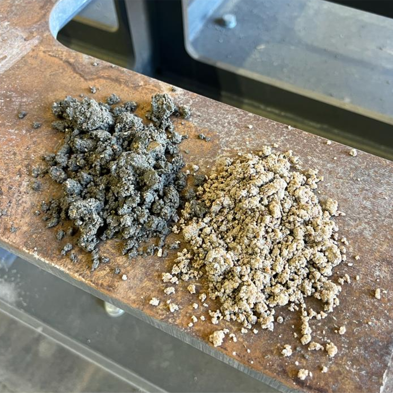 Traditional cement binder vs Partanna's own binder.